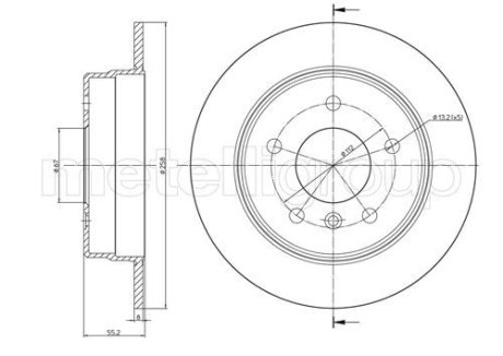 Диск тормозной Metelli 230599C