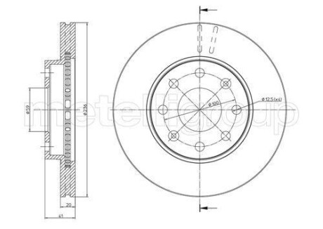 Диск тормозной Metelli 230790C