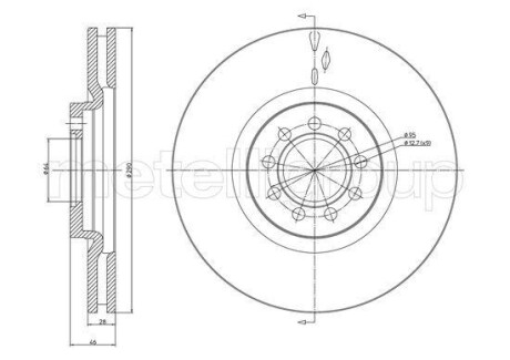 Диск тормозной Metelli 230914C