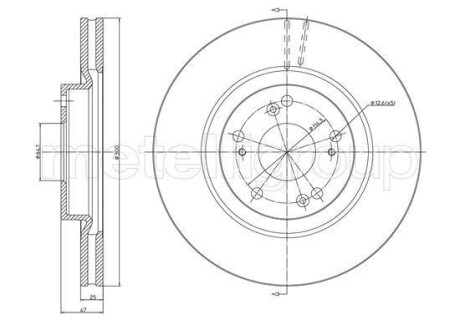 Диск тормозной Metelli 231356C