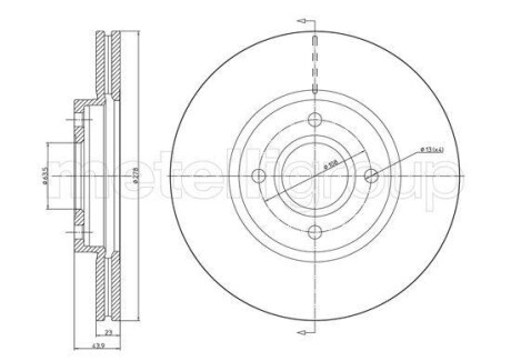 Диск тормозной Metelli 231490C