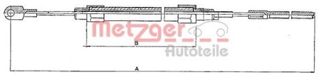 Трос ручного гальма METZGER 104131