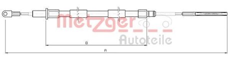 Трос ручного гальма METZGER 104155