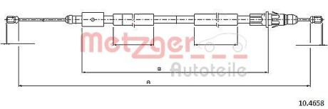 Трос ручного гальма METZGER 104658