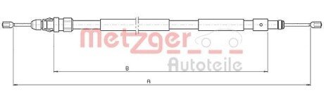 Трос ручного гальма METZGER 104708