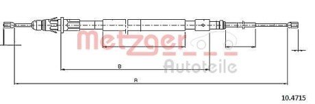 Трос ручного гальма METZGER 104715