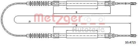 Трос ручного гальма METZGER 104725