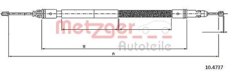 Трос ручного гальма METZGER 104737