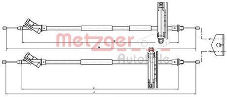 Трос ручного гальма METZGER 105361