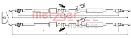 Трос ручного гальма METZGER 105452