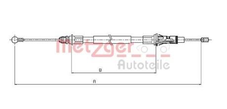 Трос ручного гальма METZGER 106854 (фото 1)