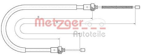 Трос ручного гальма METZGER 106894