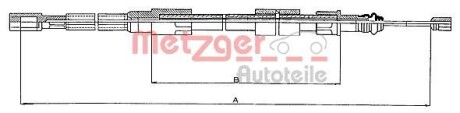 Трос ручного гальма METZGER 10720