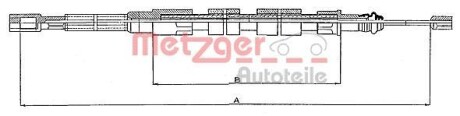 Трос, стояночная тормозная система METZGER 10.739