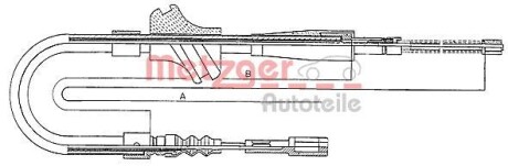 Трос ручного гальма METZGER 107501