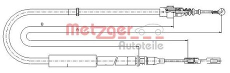 Трос ручного гальма METZGER 107513