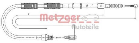 Трос ручного гальма METZGER 107535