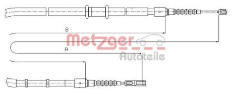 Трос ручного гальма METZGER 107545