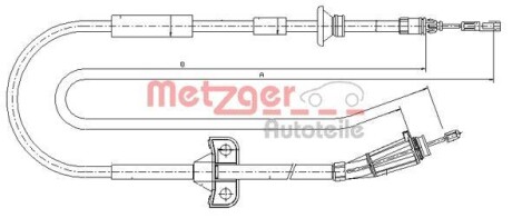 Трос ручного гальма METZGER 108065