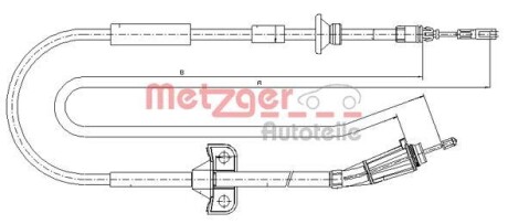 Трос ручного гальма METZGER 108185 (фото 1)