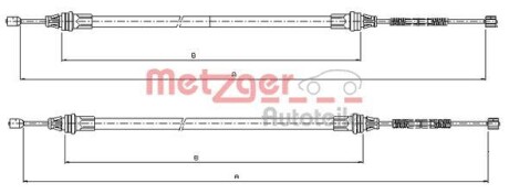 Трос ручного гальма METZGER 109336 (фото 1)