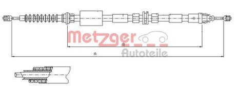 Трос ручного гальма METZGER 115511