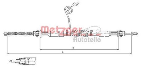 Трос ручного гальма METZGER 115668