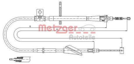 Трос ручного гальма METZGER 115741