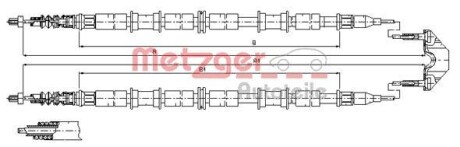 Трос ручного гальма METZGER 115863