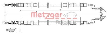 Трос ручного гальма METZGER 115866