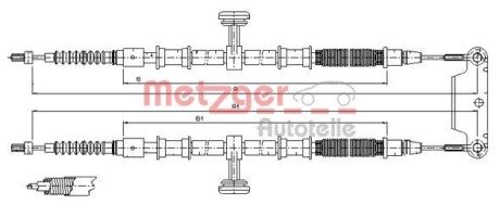 Трос ручного гальма METZGER 115944