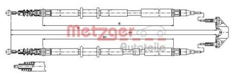 Трос ручного гальма METZGER 115952