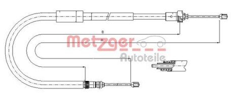 Трос ручного гальма METZGER 116664