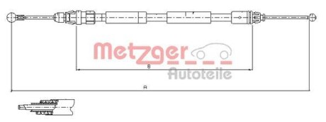 Трос ручного гальма METZGER 116807