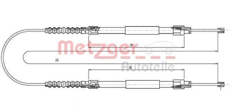 Трос ручного гальма METZGER 117111