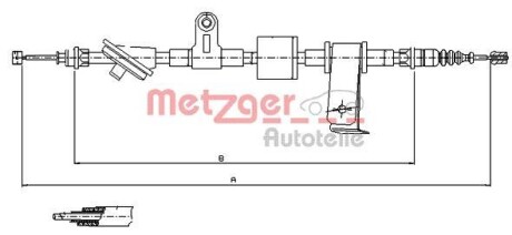 Трос ручного гальма METZGER 120101