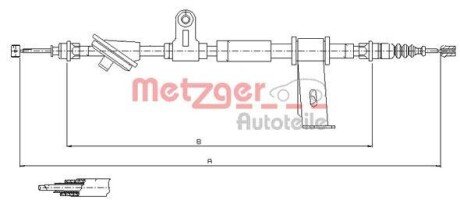 Трос ручного гальма METZGER 120102