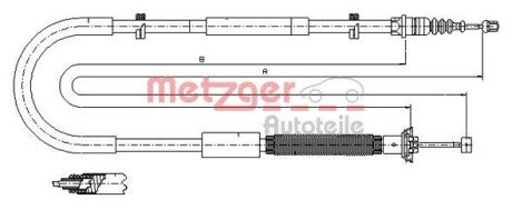 Трос ручного гальма METZGER 120703