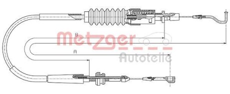 Тросик газу METZGER 144305