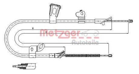 Трос ручного гальма METZGER 171078