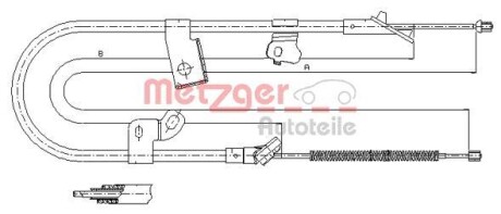 Трос ручного гальма METZGER 171079