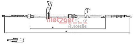 Трос ручного гальма METZGER 171480