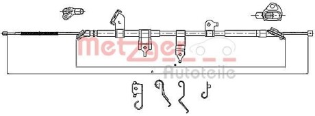 Трос ручного гальма METZGER 171566