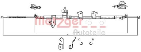 Трос ручного гальма METZGER 171567