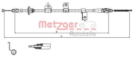 Трос ручного гальма METZGER 176027