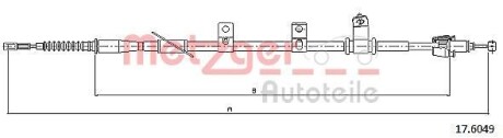Трос ручного гальма METZGER 176049