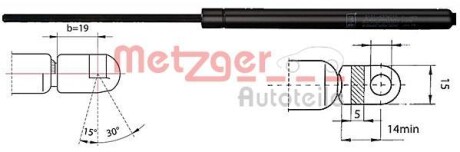 Упругий элемент, крышка багажника / помещения для груза METZGER 2110368