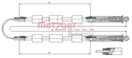 Трос ручного гальма METZGER 32120