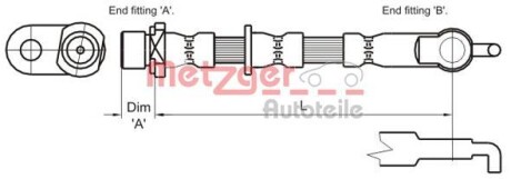 Шланг гальмівний METZGER 4110007