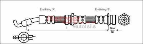 Шланг гальмівний METZGER 4114061